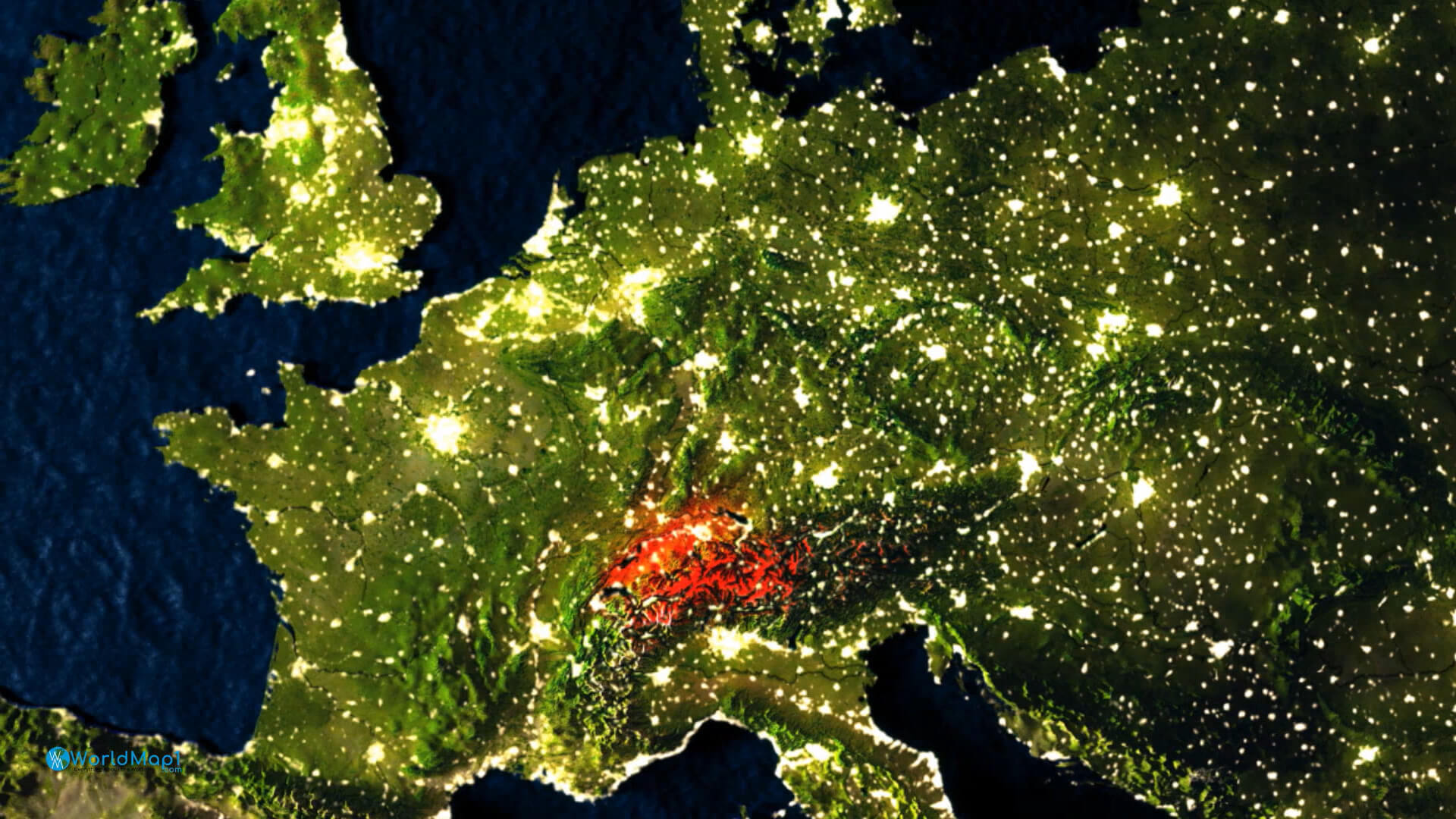 Switzerland Satellite Map